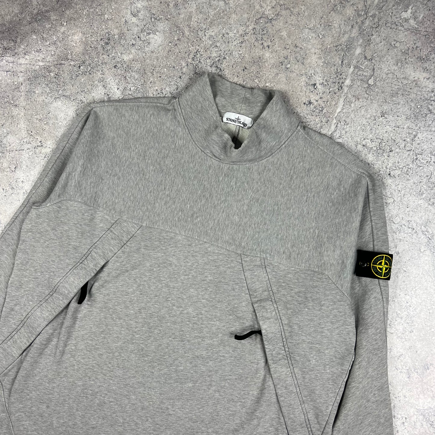 Stone Island Grey Mock Neck Sweatshirt 3XL 27.5”