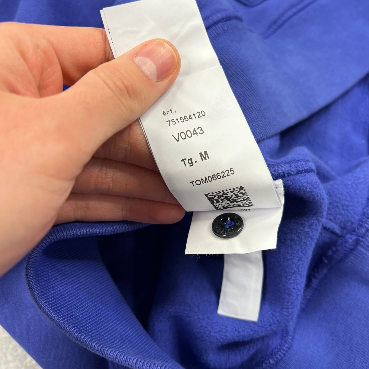 Stone Island Blue Hoodie Medium 21.5”
