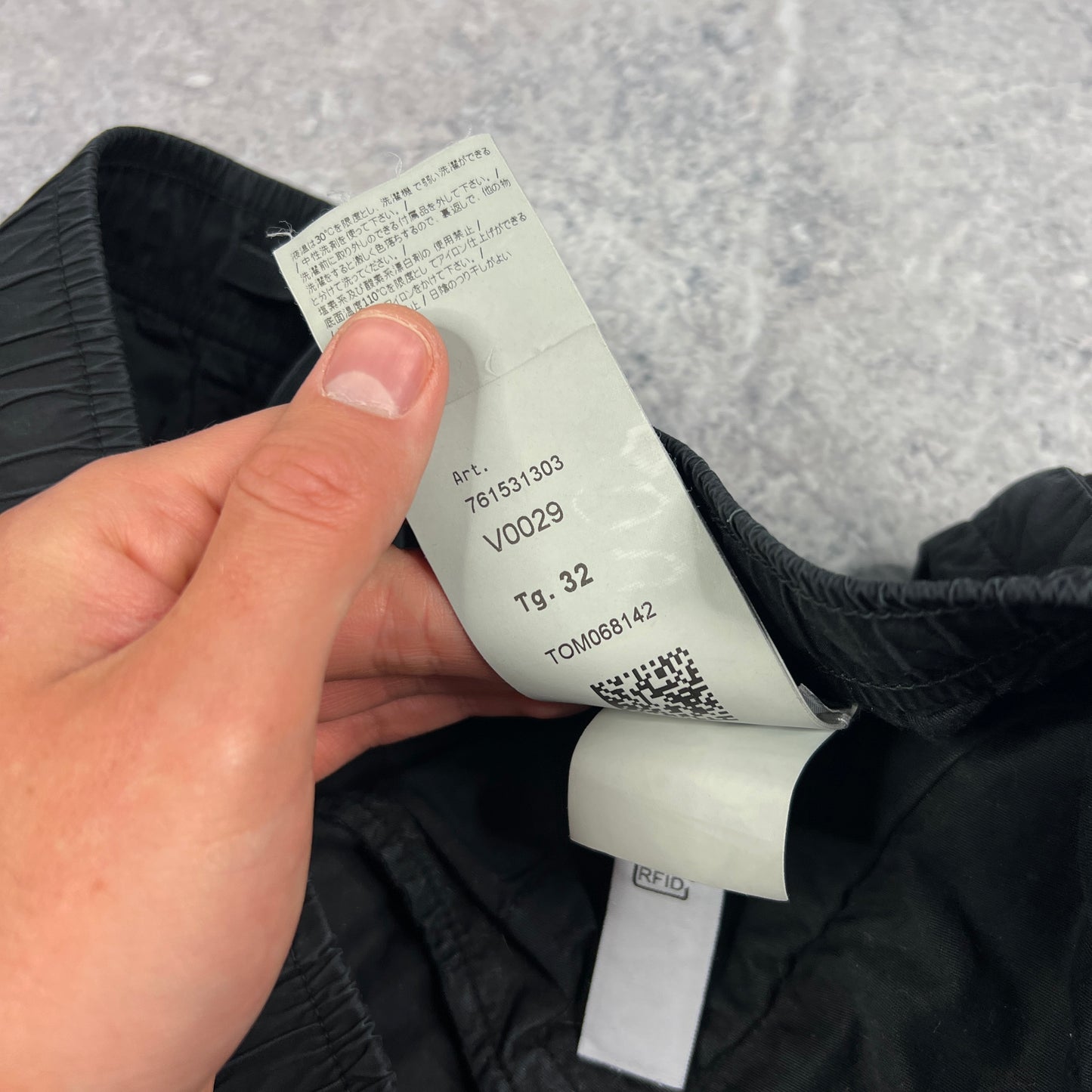 Stone Island Black Parachute Cargo Trousers W32”