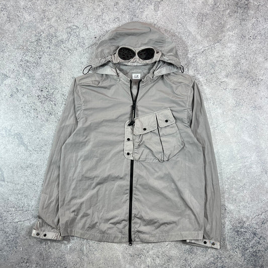 CP Company Chrome Silver Goggle Jacket XL 23.5”