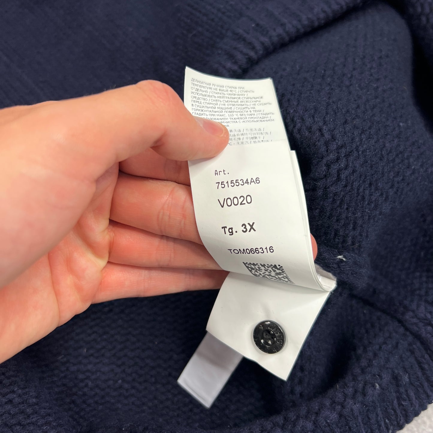Stone Island Navy Chunky Q Zip Knit 3XL 25”