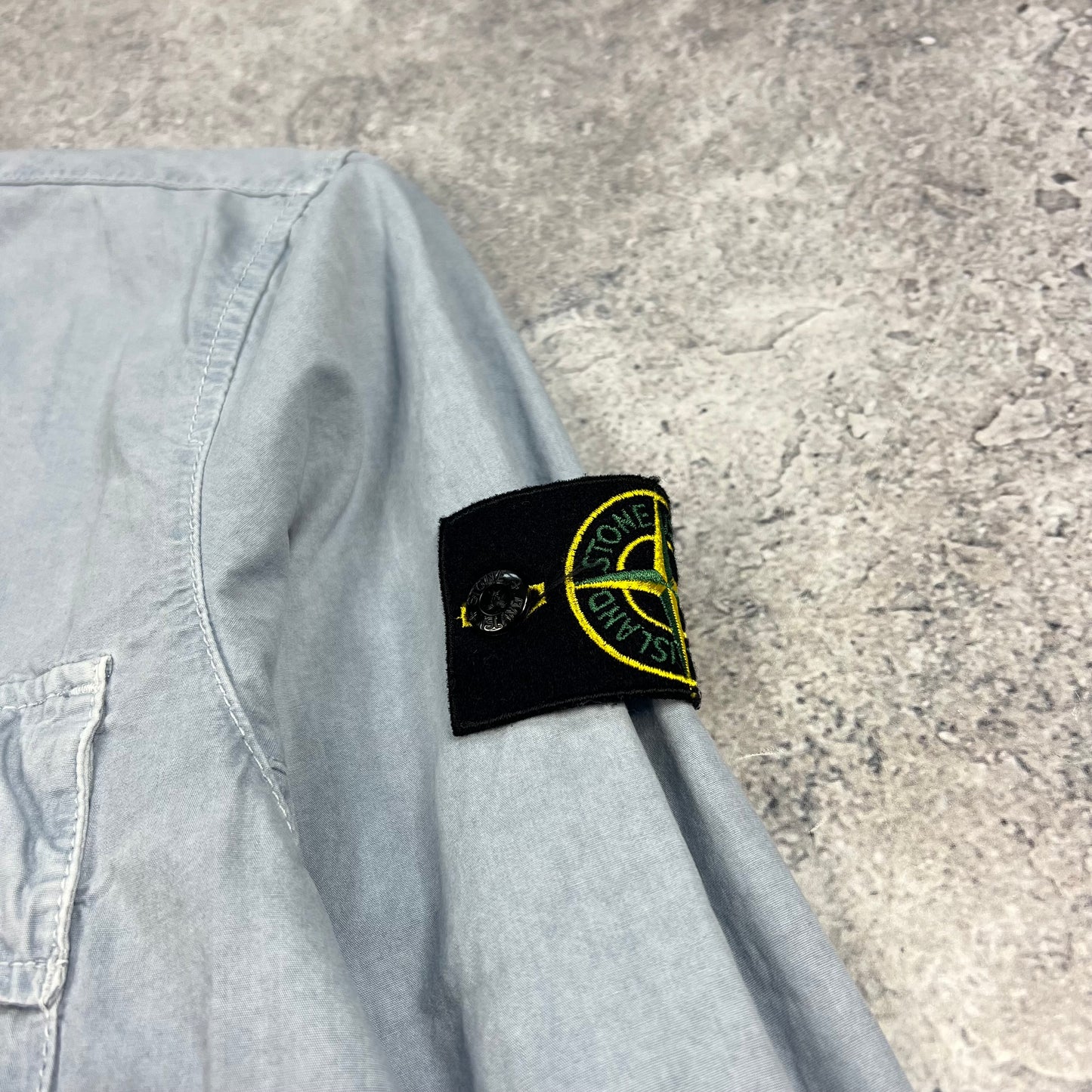 Stone Island Light Blue Garment Dyed Overshirt Medium 22” BNWT