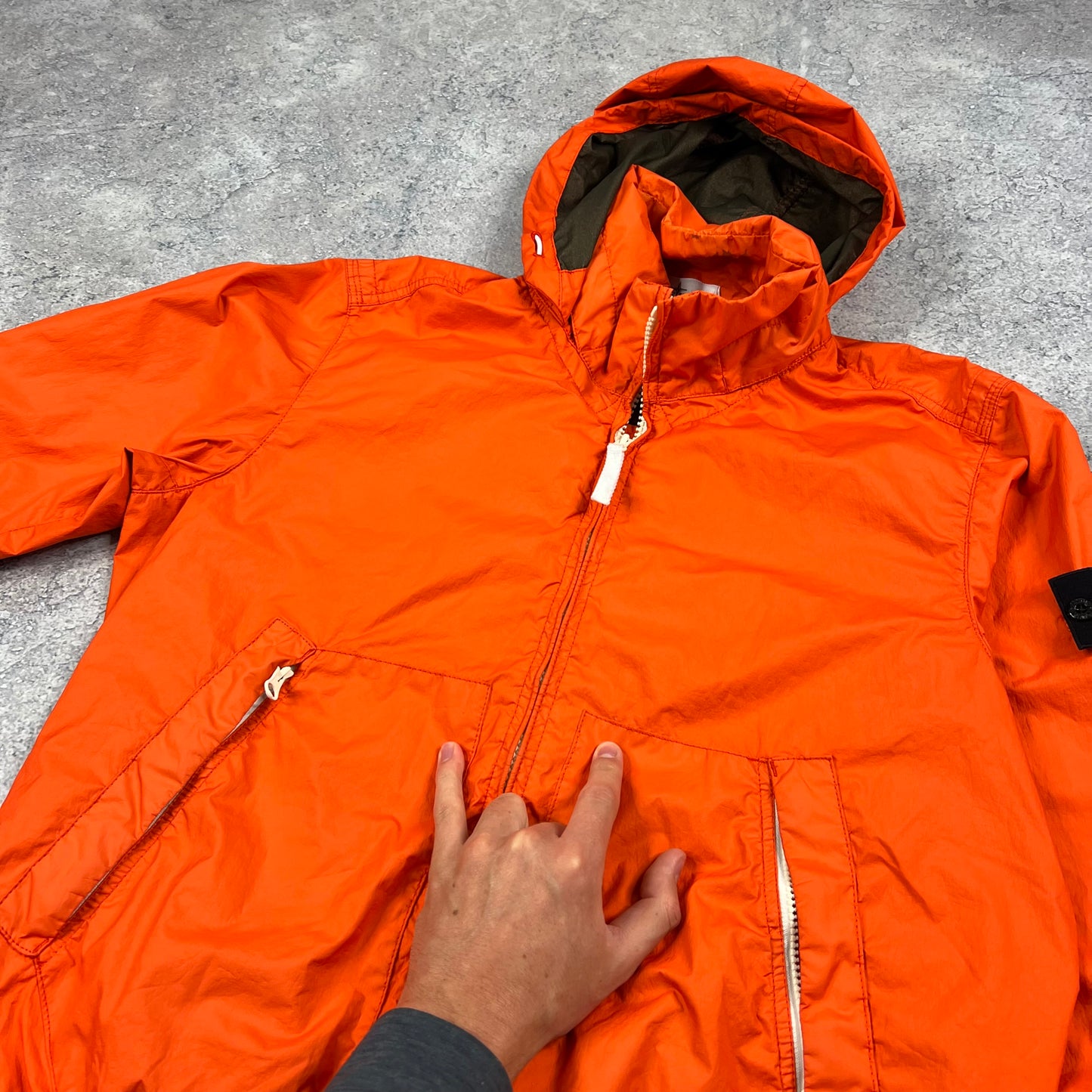 Stone Island Orange Membrana Jacket Large 23”