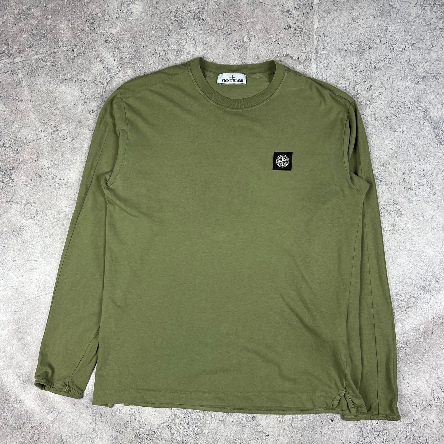 Stone Island Khaki Long Sleeve T-Shirt Large 21.75”