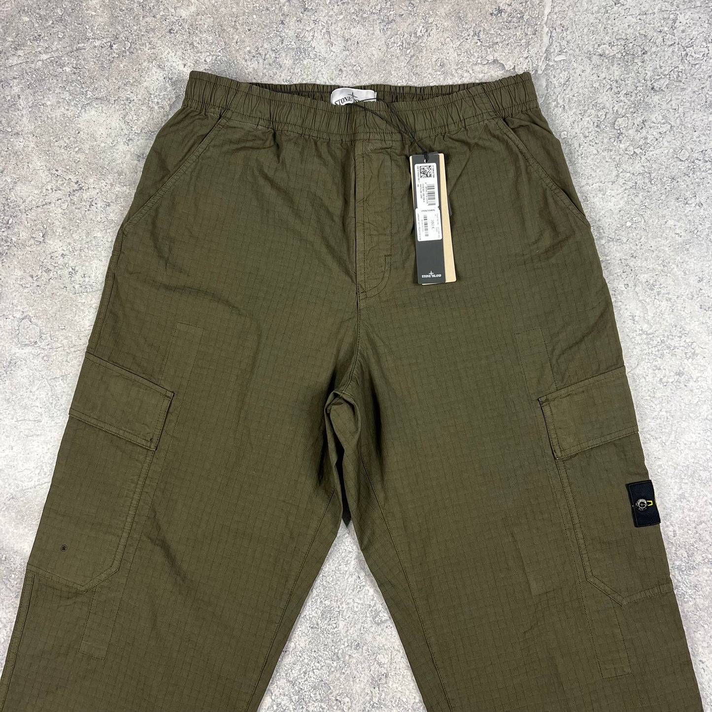 Stone Island Khaki Mil Spec Ripstop Cargo Trousers W34” BNWT