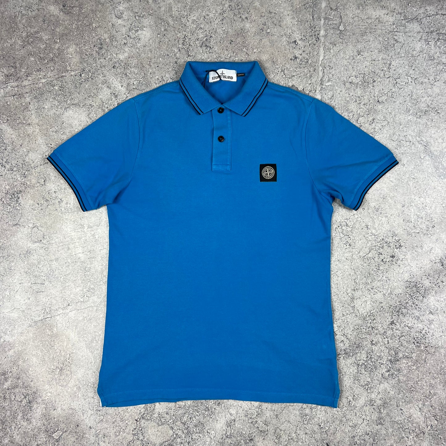 Stone Island Blue Polo Shirt Medium 19.5”