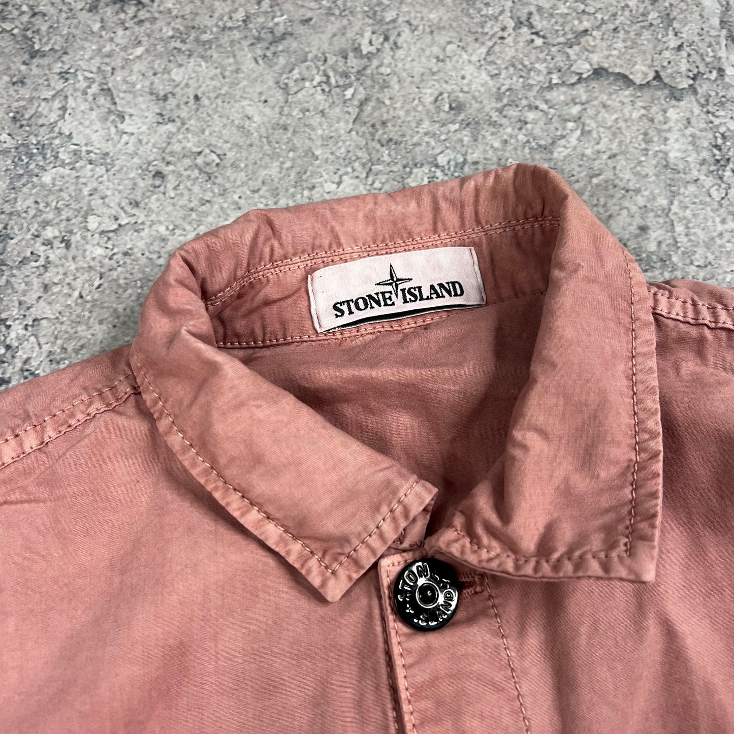 Stone Island Pink Garment Dyed Overshirt Small 22”