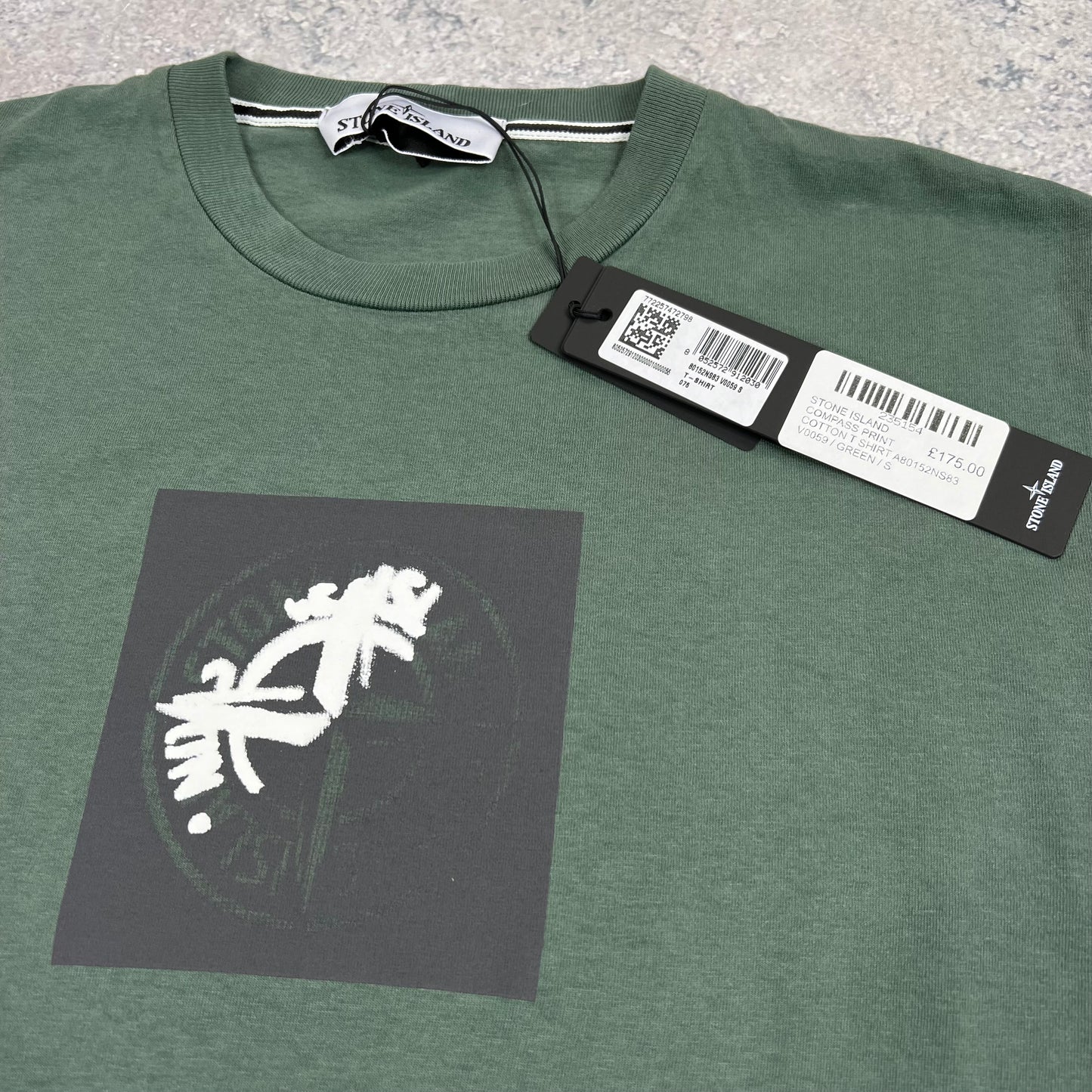 Stone Island Green Logo T-Shirt Small 19” BNWT