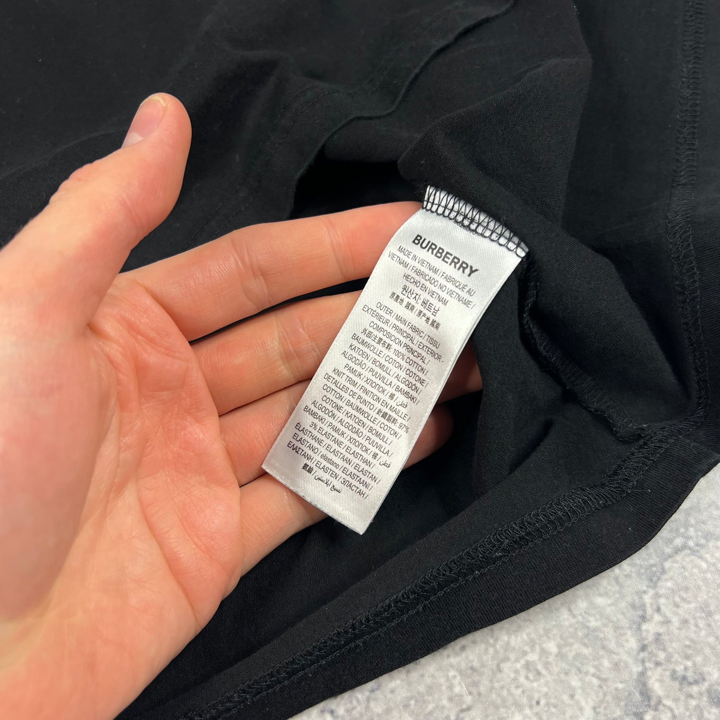 Burberry Black Spellout T-Shirt Small 20.5”