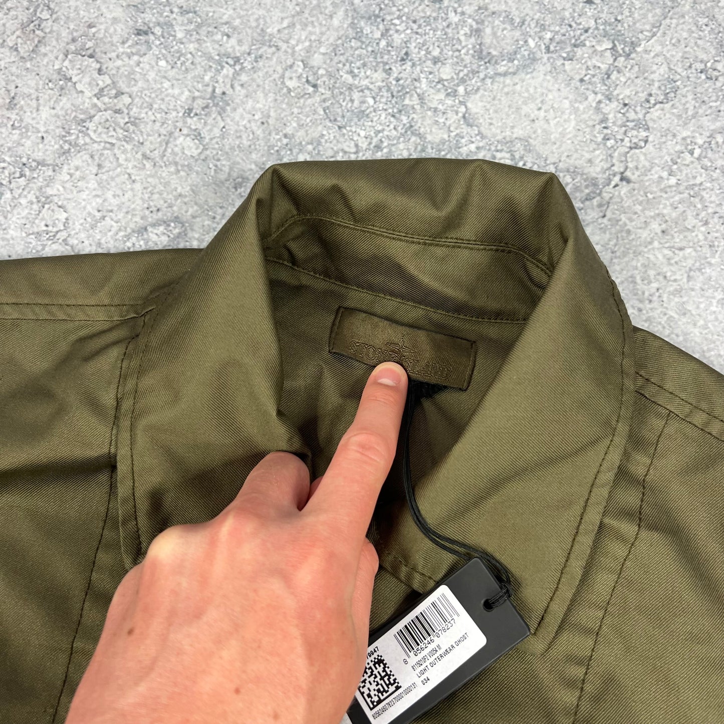 Stone Island Khaki Ghost Performance Twill Wool Jacket Medium 22.25” BNWT