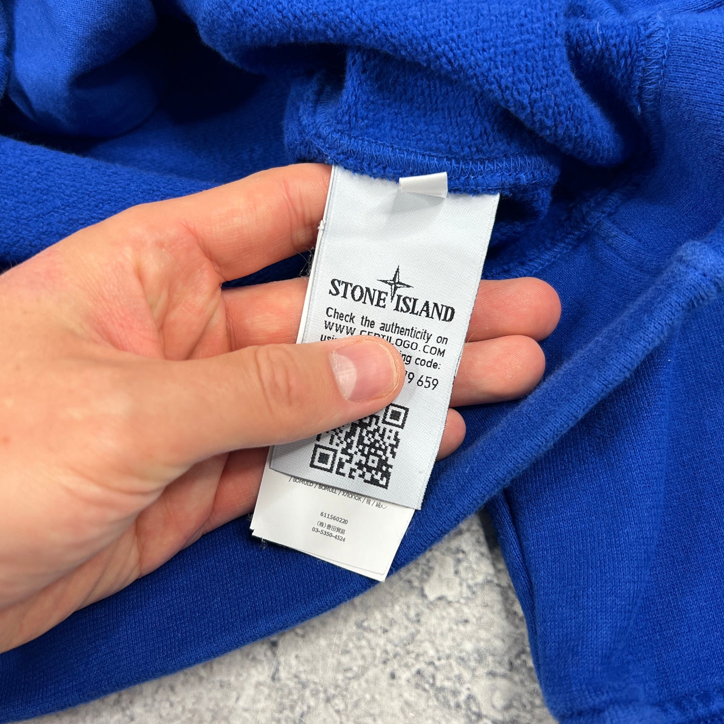 Stone Island Blue Q Zip Sweatshirt Large 23”