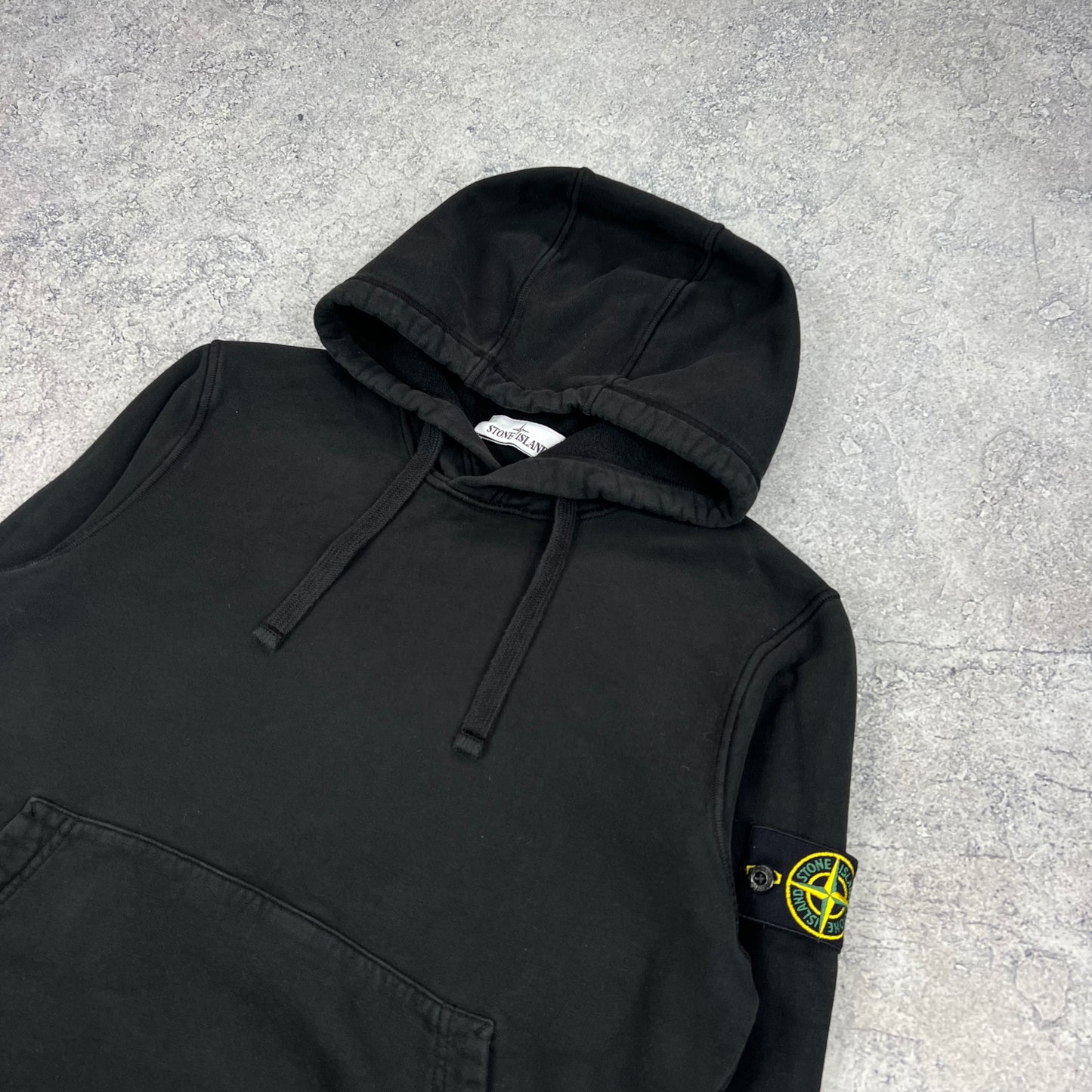 Stone Island Black Pullover Hoodie Small 20.5”