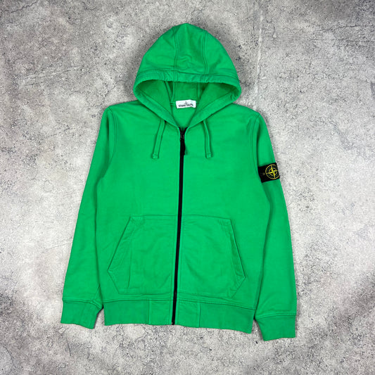 Stone Island Green Full Zip Hoodie Small 21”