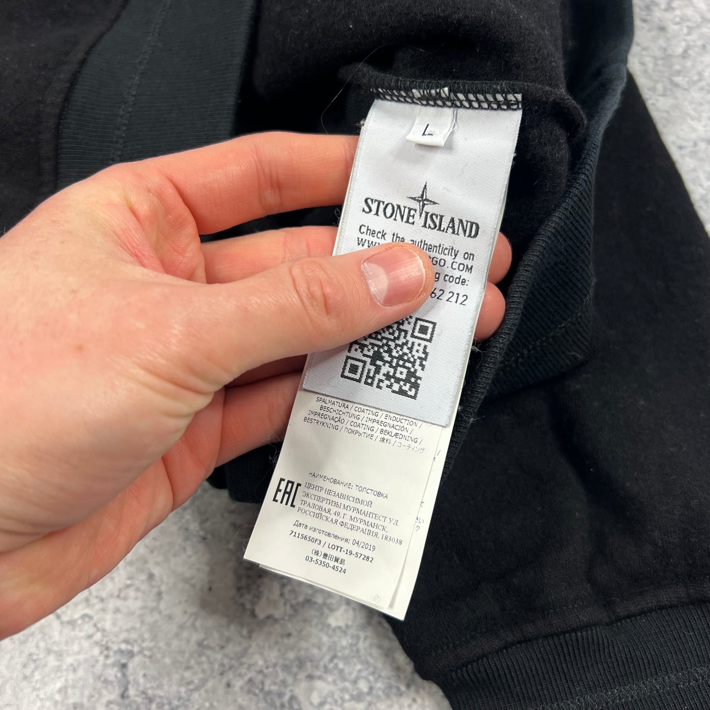 Stone Island Black Ghost Wool Sweatshirt Large 25”