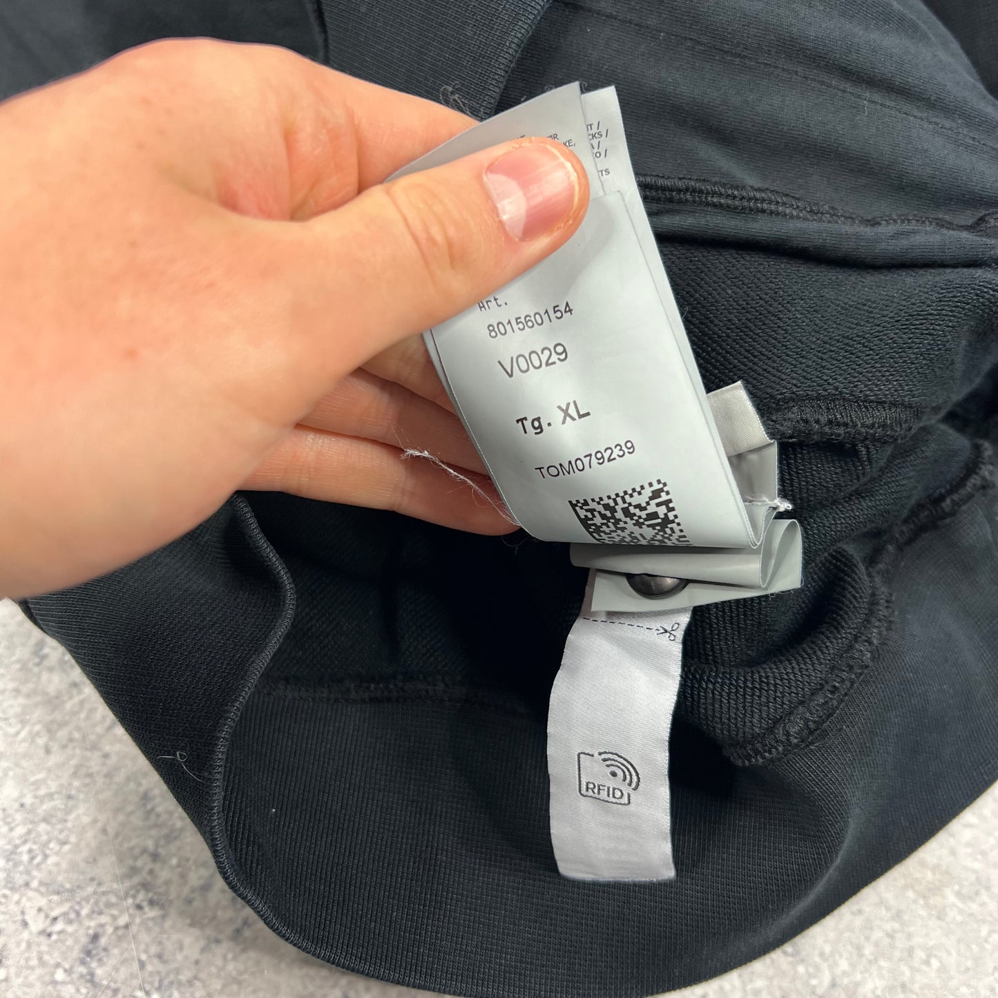 Stone Island Black Nylon Metal Sweatshirt XL 23.75”