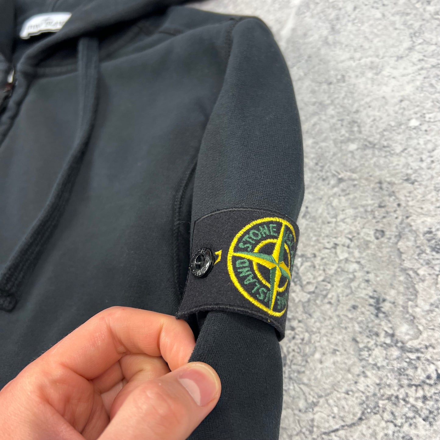 Stone Island Black Full Zip Hoodie XXL 23.5”
