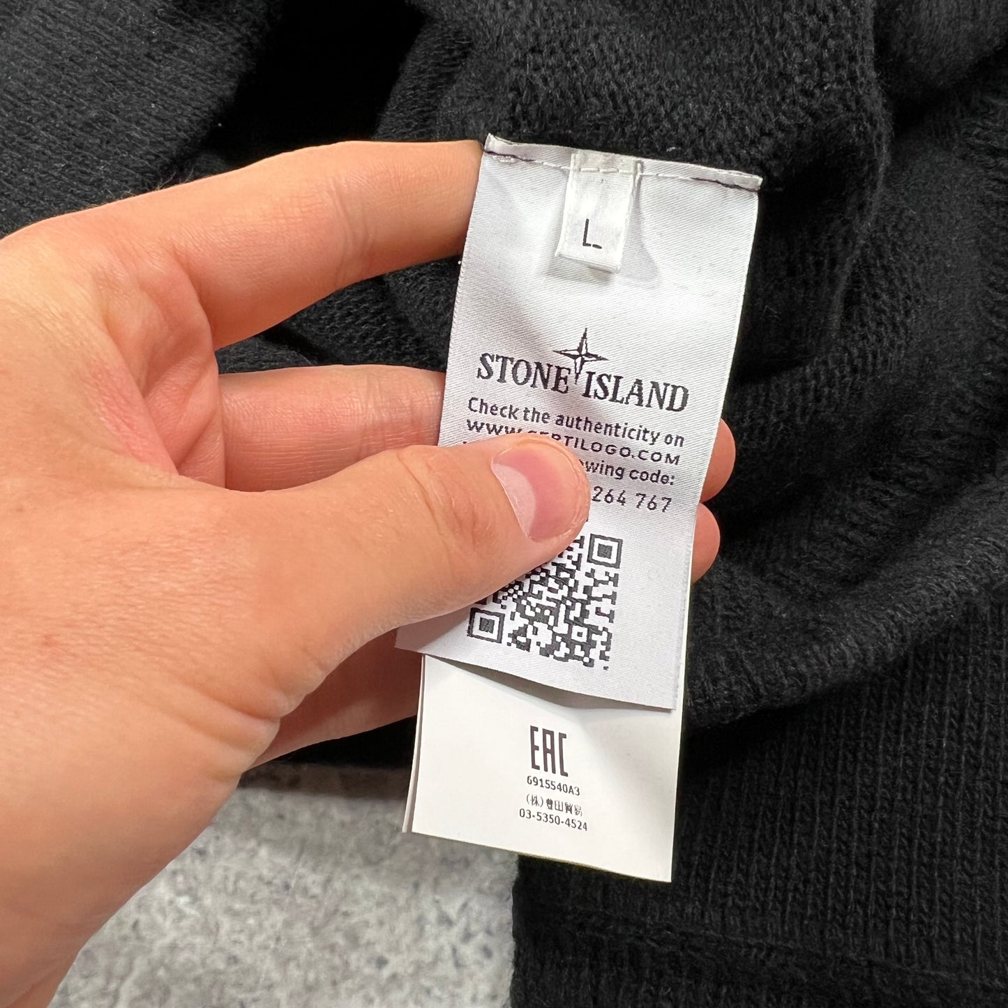 Stone Island Black Knit Jumper Large 21.75”