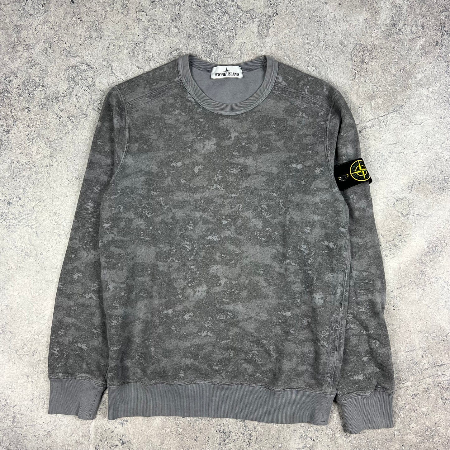 Stone Island Grey Camo Sweatshirt Medium 23”