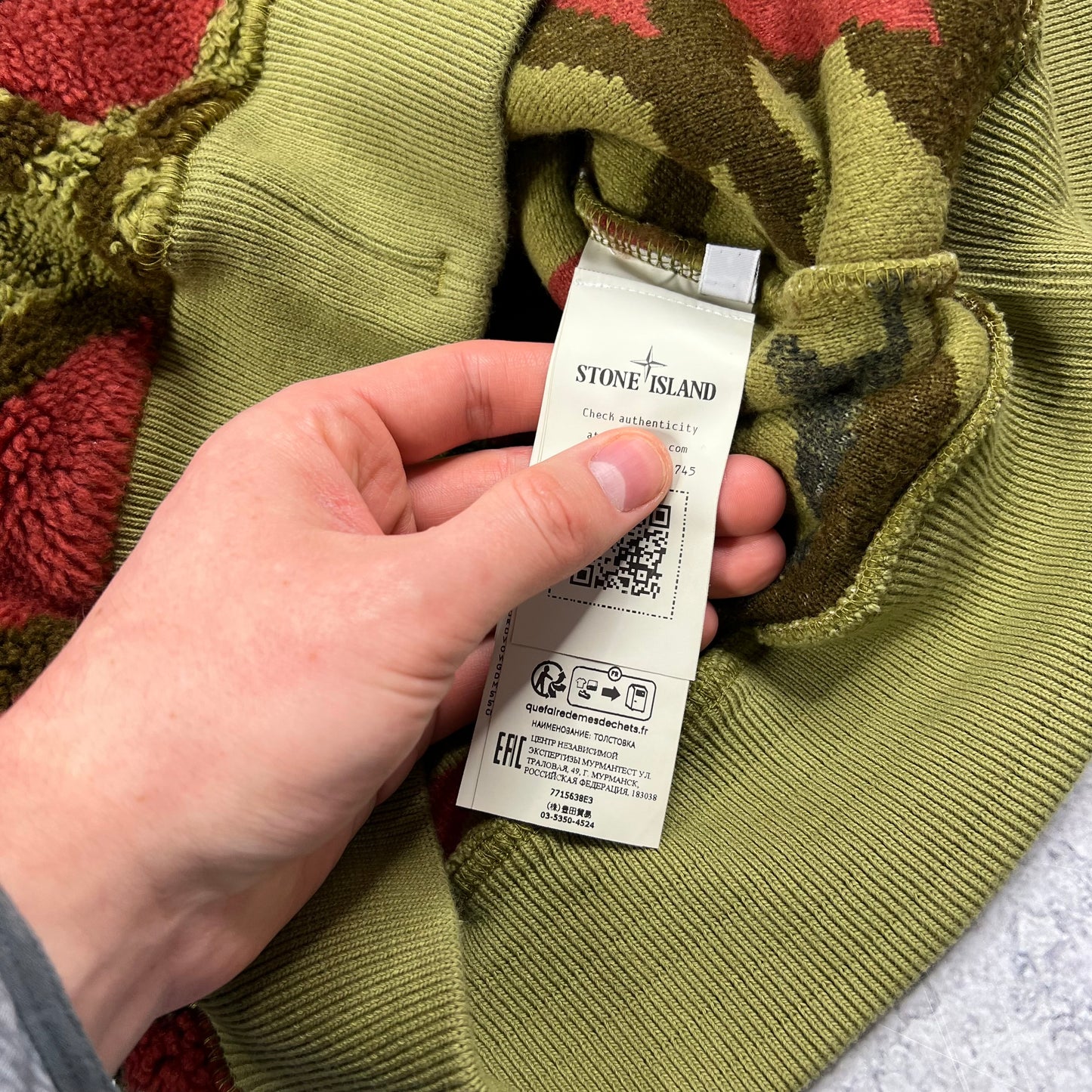 Stone Island Camo Fleece Sweatshirt XL 26” BNWT