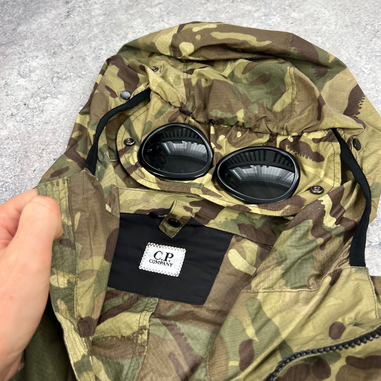 CP Company Re-Print Camo Goggle Jacket Size 52- L/XL 24”