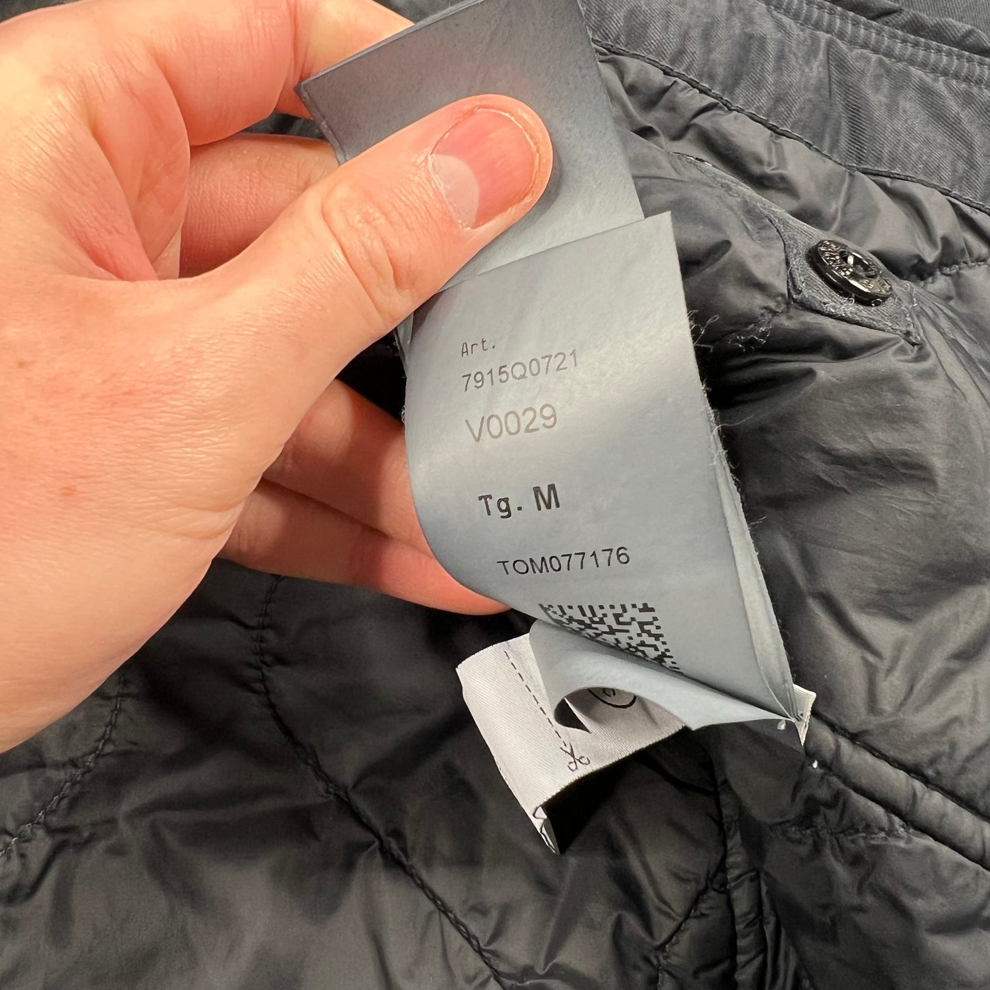 Stone Island Black Opaque Nylon Twill Primaloft Jacket Medium 23.5”