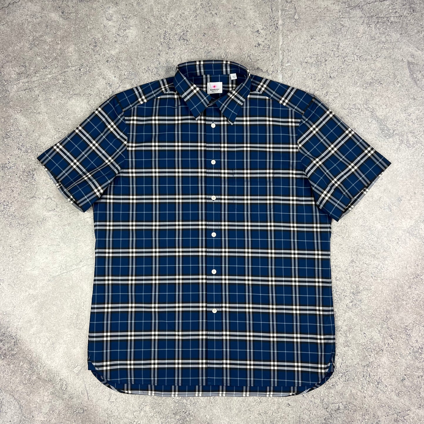 Burberry Blue S/S Shirt XL 24.5”