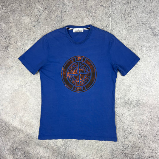 Stone Island Blue Tortoise Camo T-Shirt Medium 19.5”