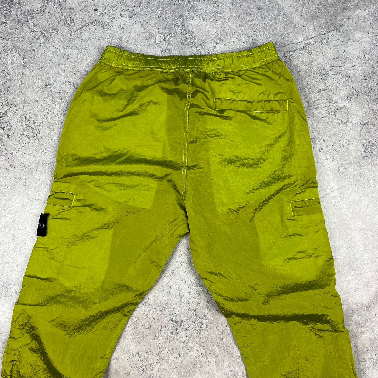 Stone Island Lime Nylon Metal Cargo Trousers W30”