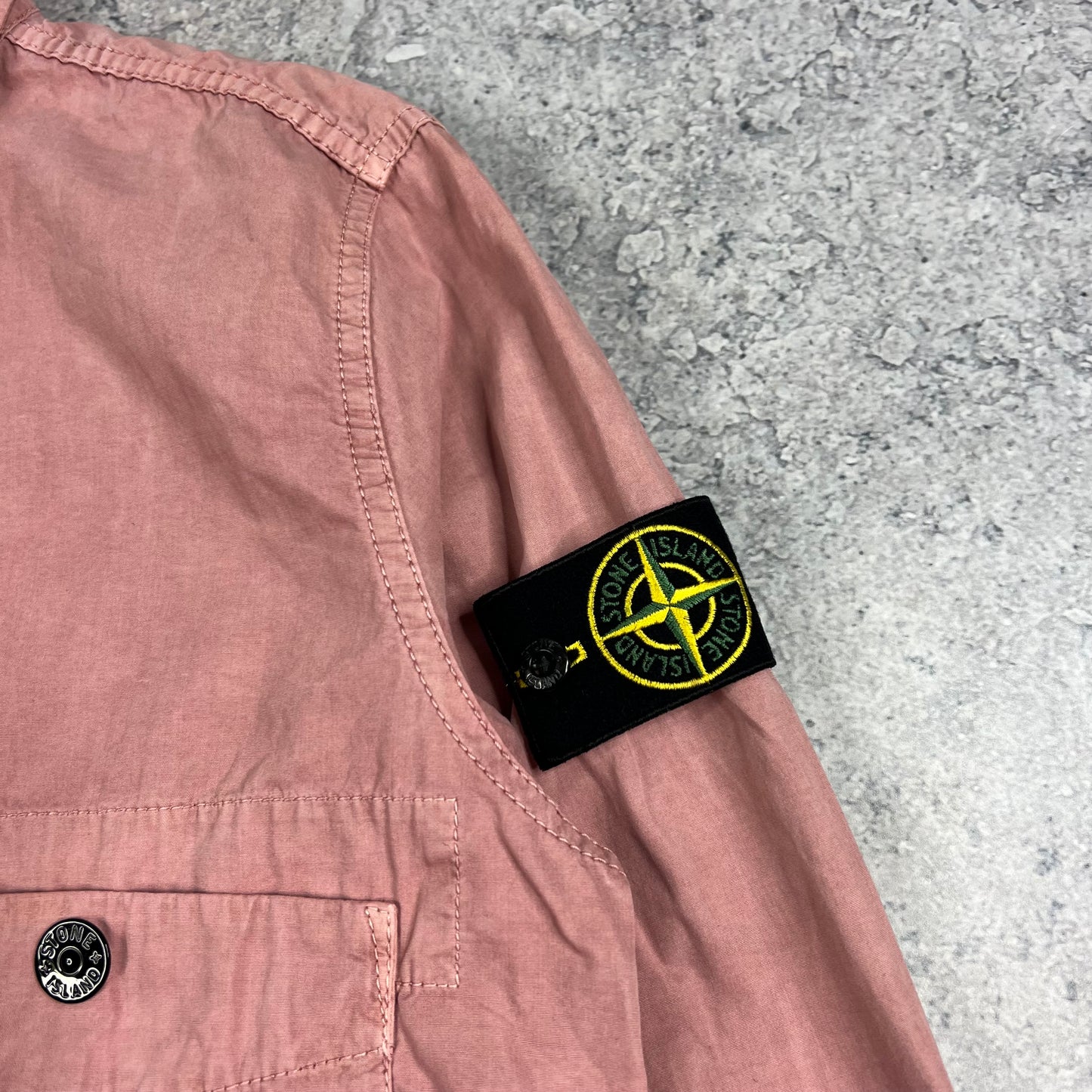 Stone Island Pink Garment Dyed Overshirt Small 22”
