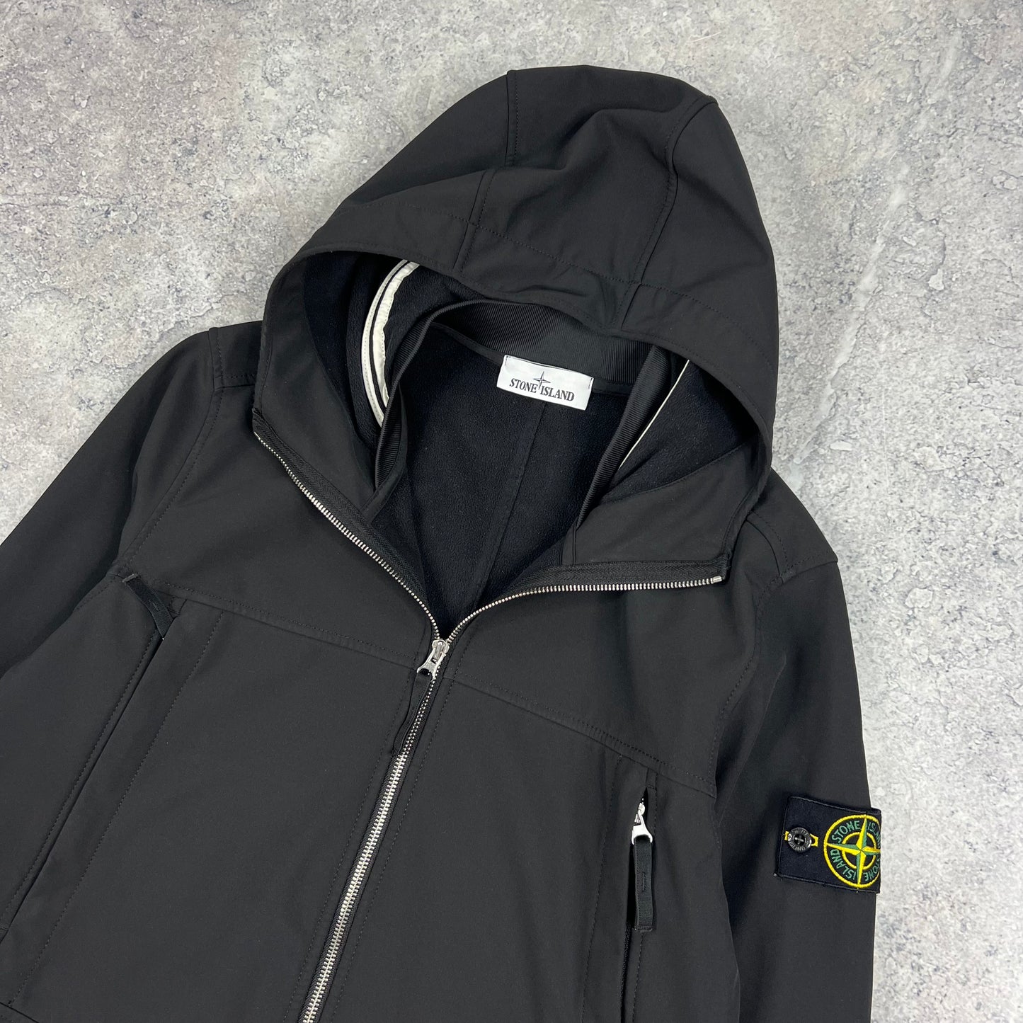 Stone Island Black Softshell Jacket Medium 21.5”