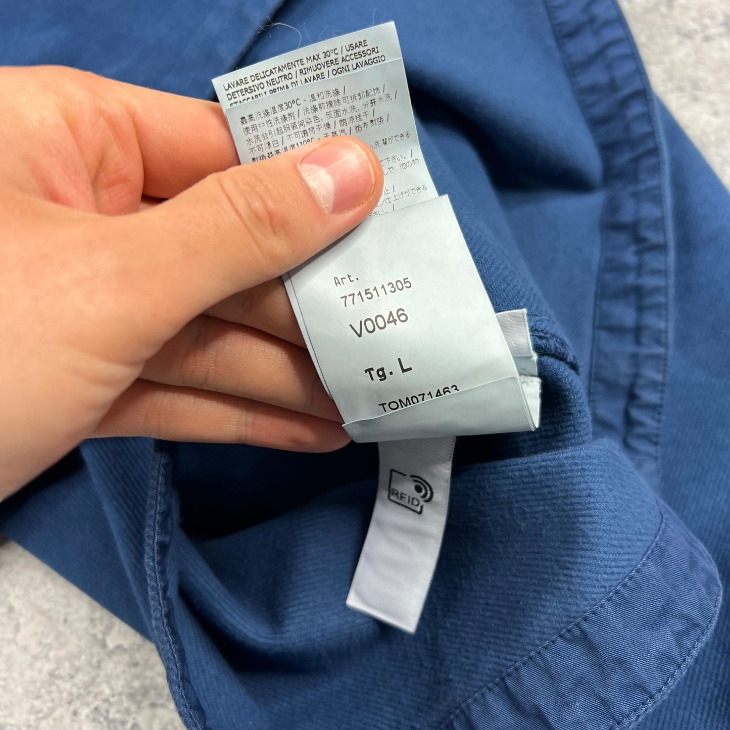 Stone Island Blue Diagonal Weave Overshirt Large 24”