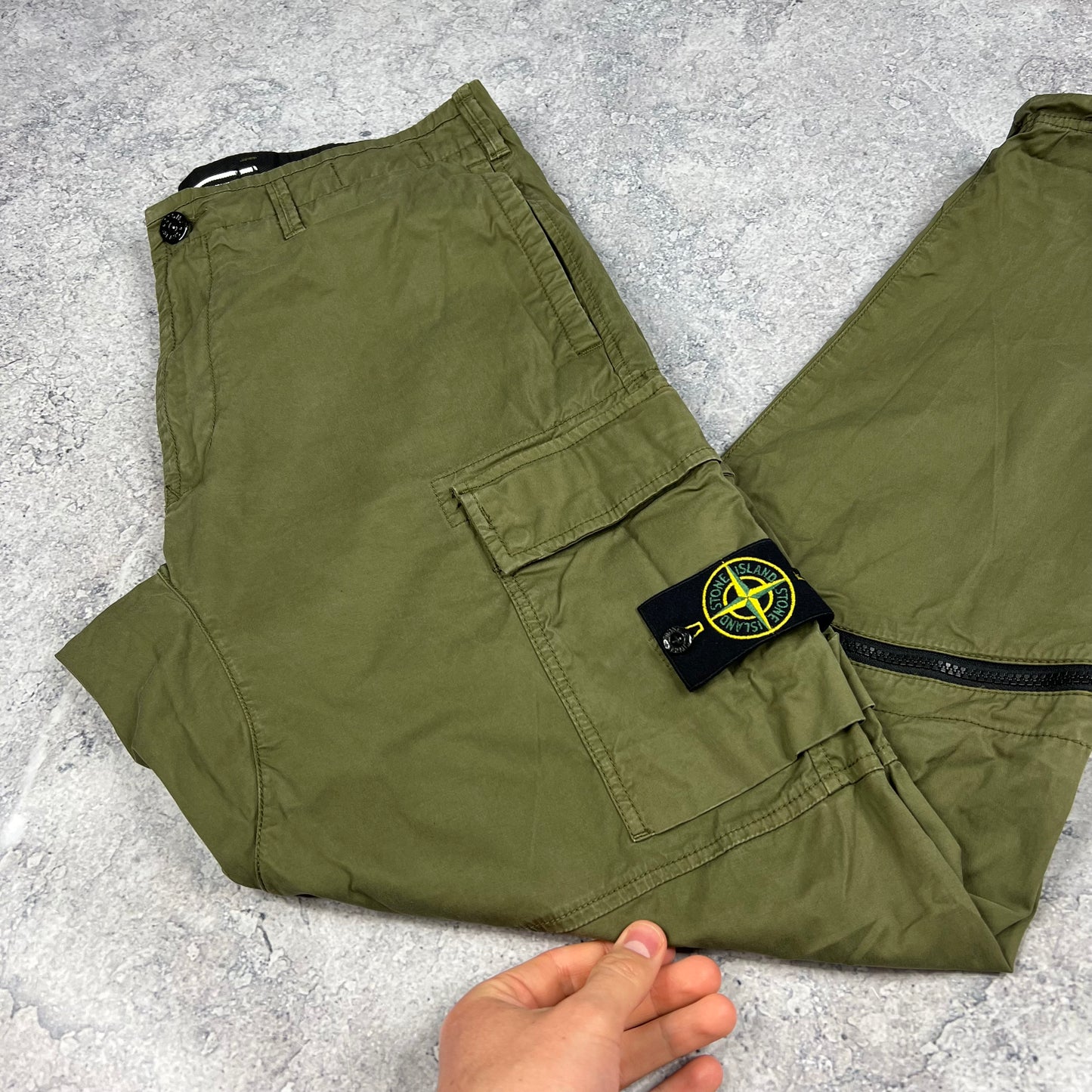 Stone Island Khaki Cargo Trousers W34”