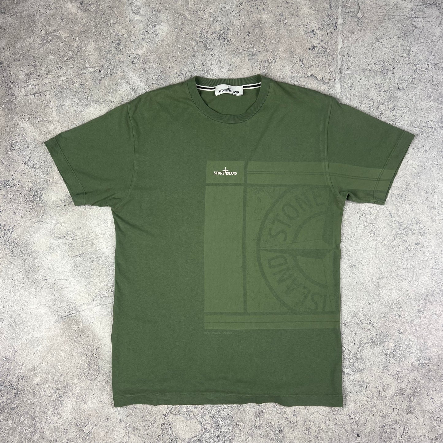 Stone Island Khaki Mosaic T-Shirt Small 19.5”