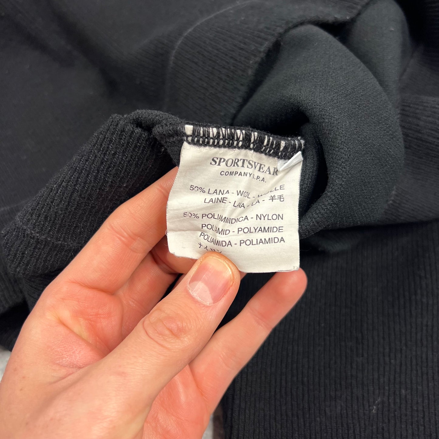 Stone Island Black Wool Sweatshirt Large 25”