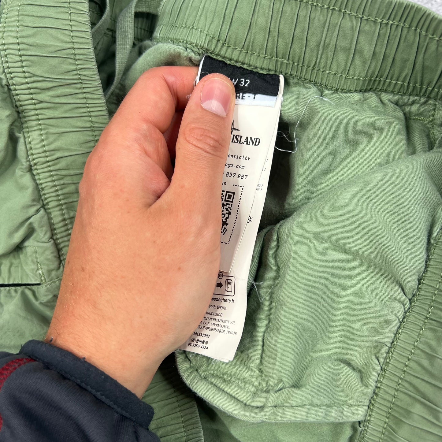 Stone Island Green Cuffed Cargo Trousers W32”