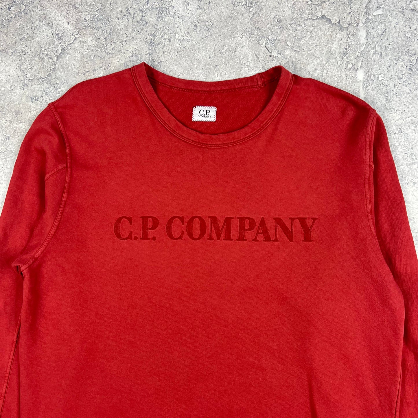 CP Company Red Embroidered Logo Sweatshirt Large 21.25”