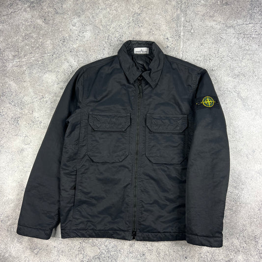 Stone Island Black Opaque Nylon Twill Primaloft Jacket Medium 23.5”