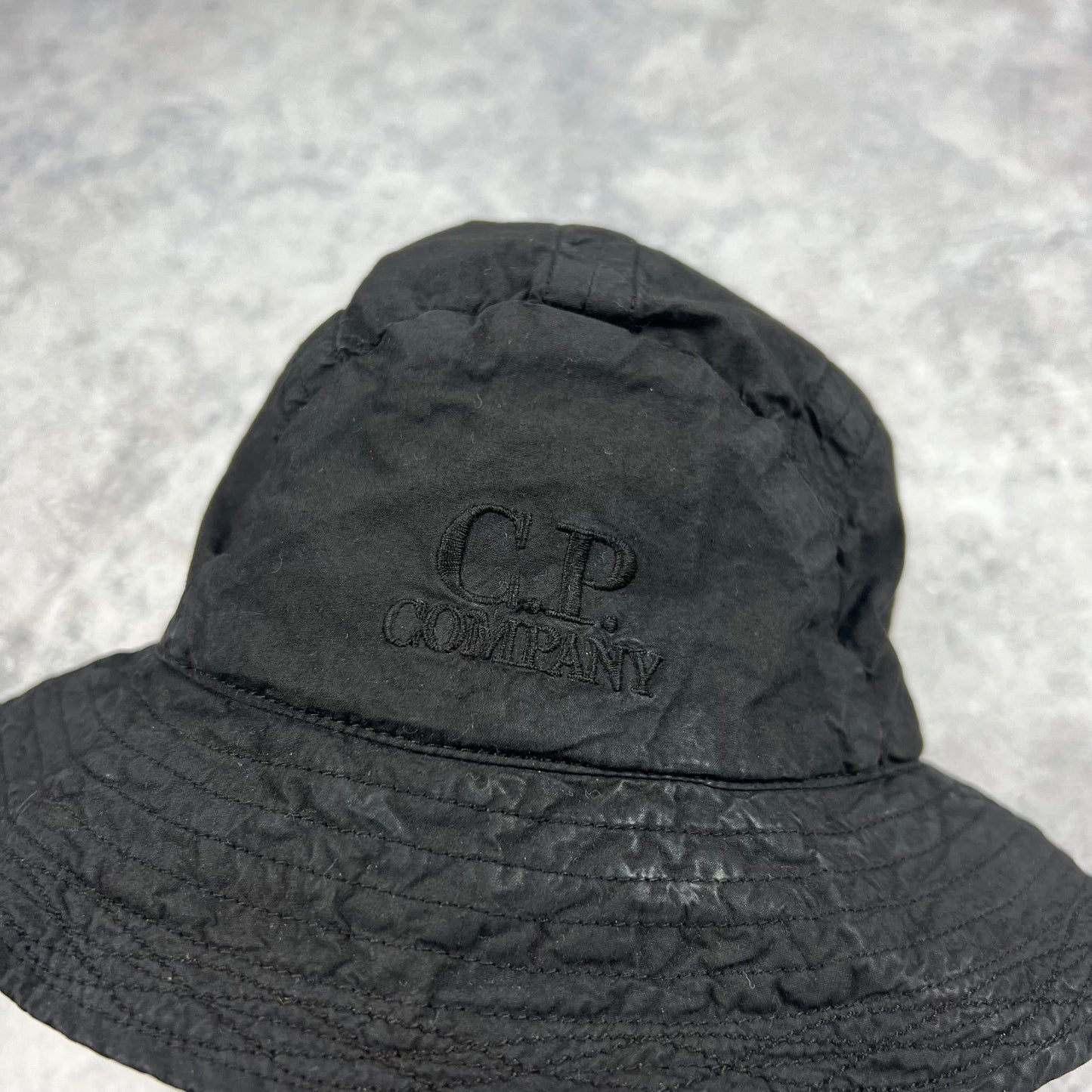 CP Company Black Bucket Hat Large