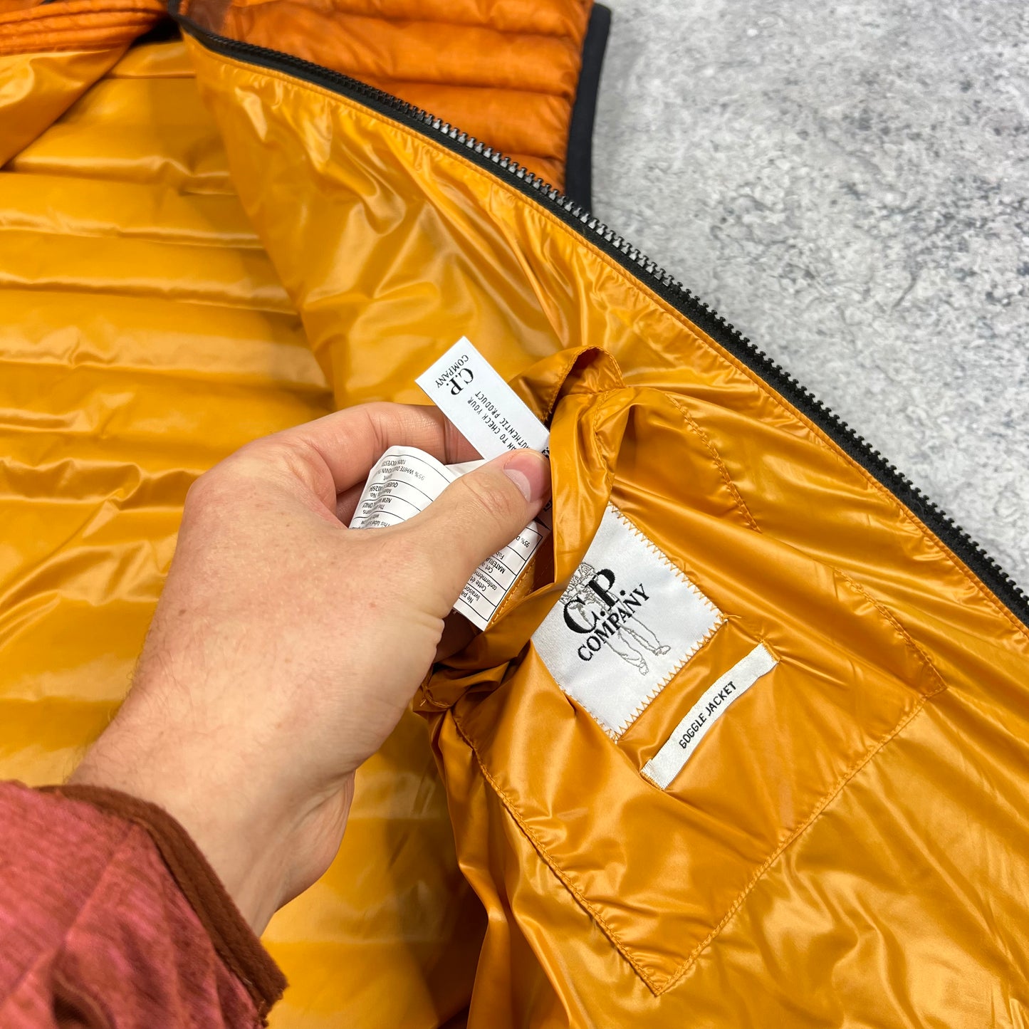CP Company Orange DD Shell Down Gilet 48- Medium 21.5”