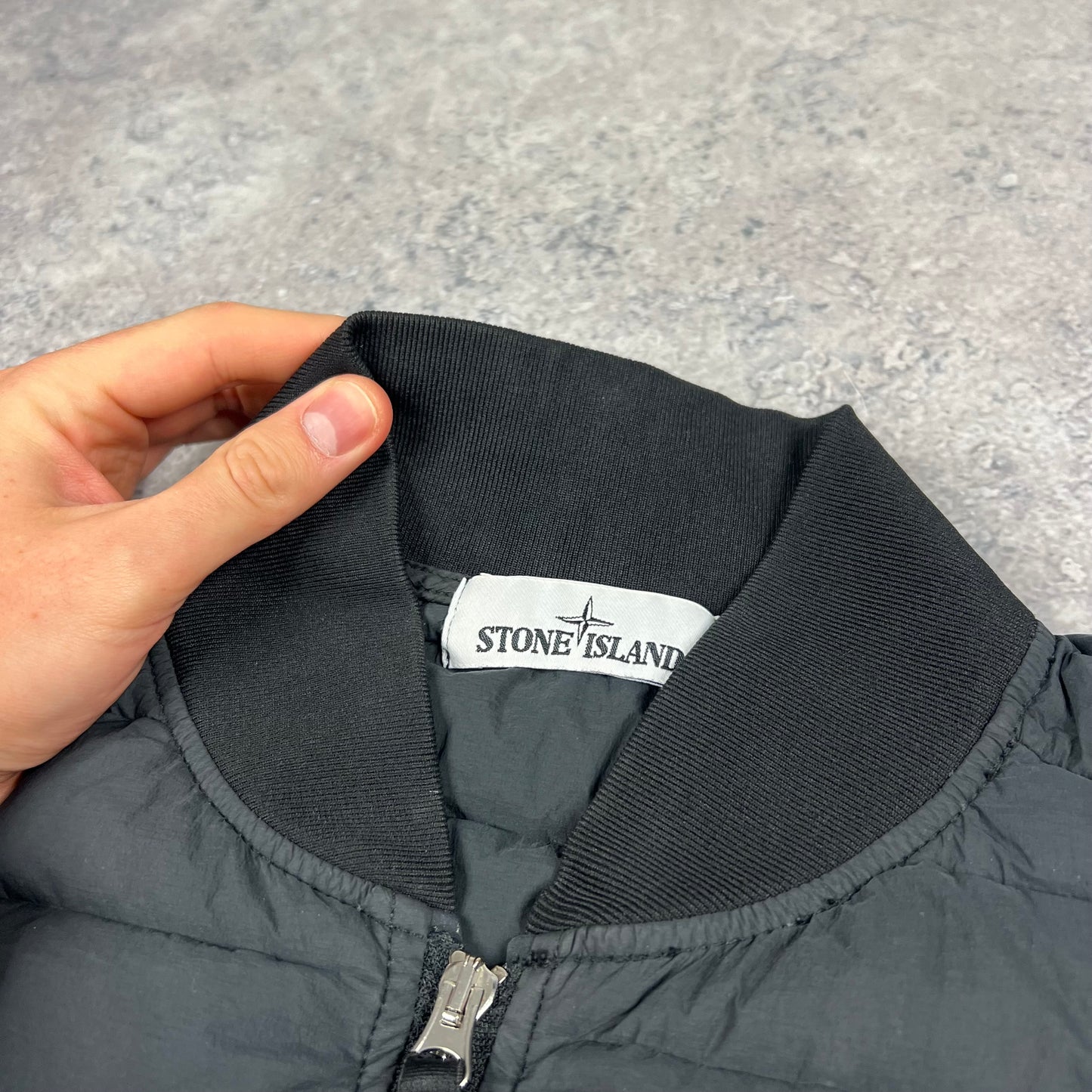Stone Island Black Loom Woven Down Gilet Large 22”