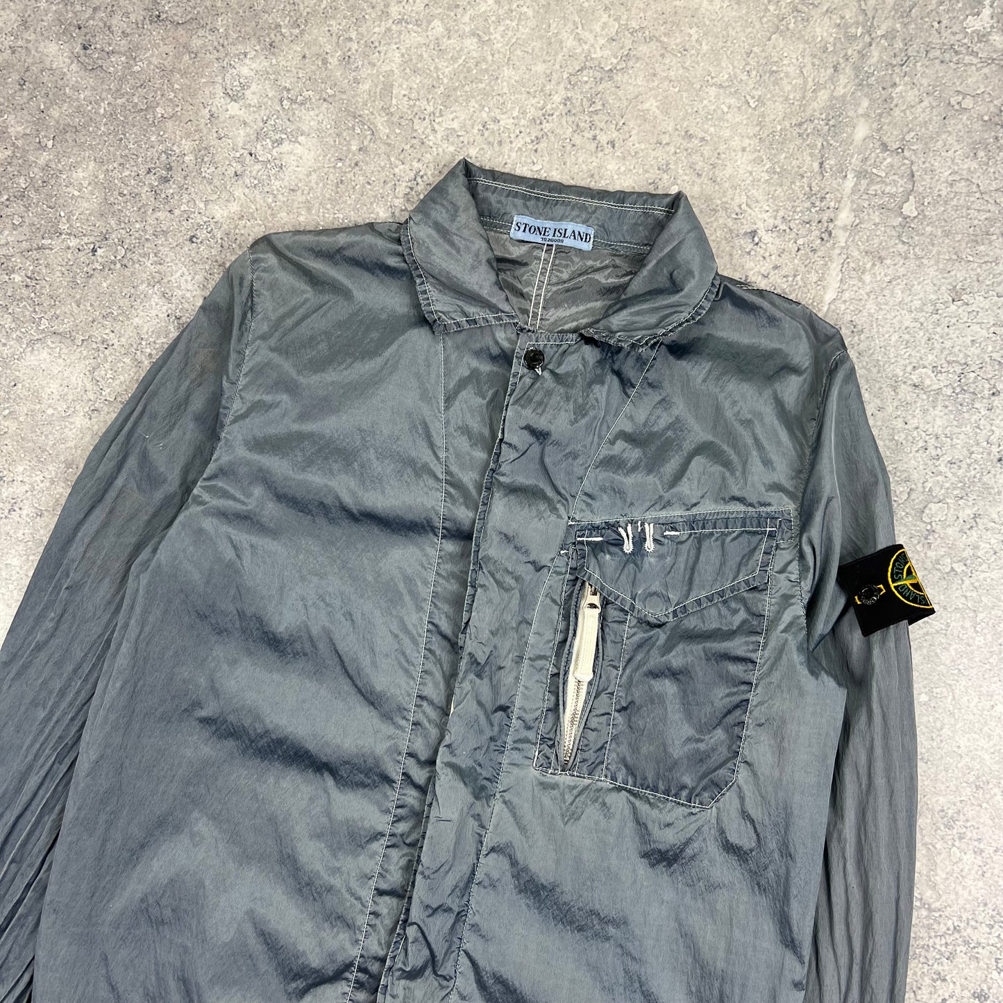 Stone Island Blue Nylon Metal Jacket Medium 19.75”