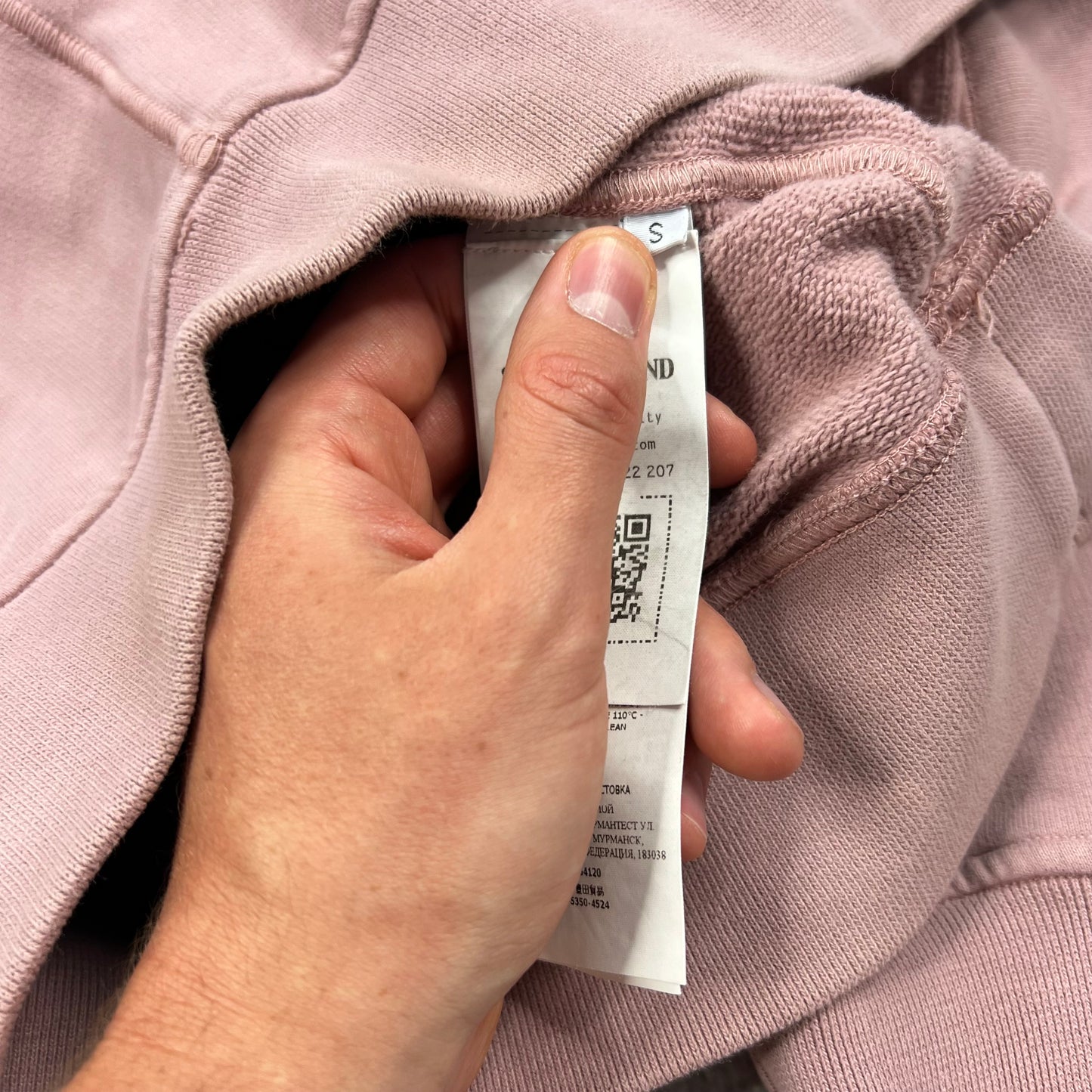Stone Island Pink Hoodie Small 20.5”