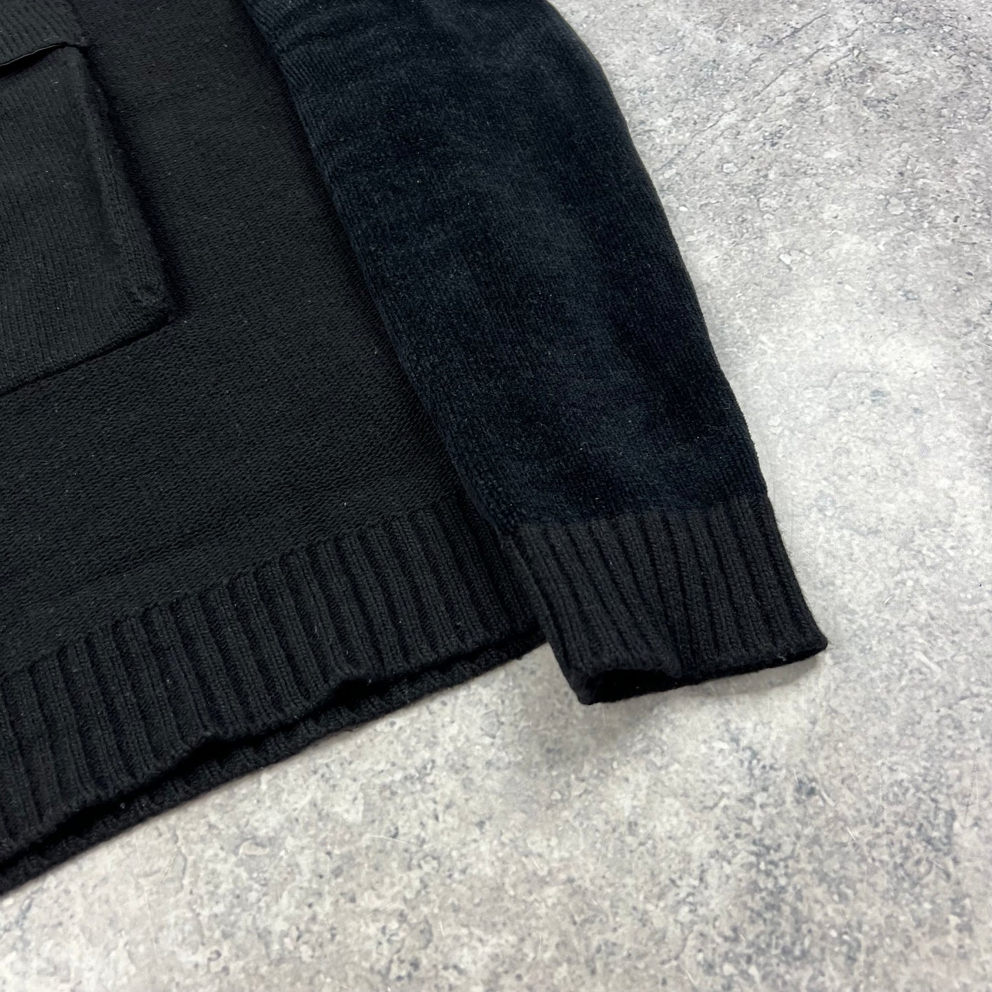 Stone Island Black Ghost Chenille Knit Hoodie Large 23.5”