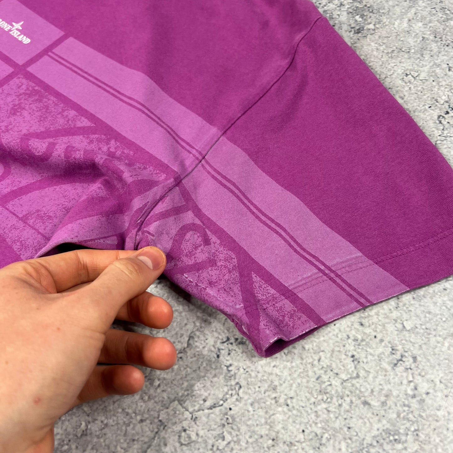 Stone Island Purple Mosaic T-Shirt Medium 20”