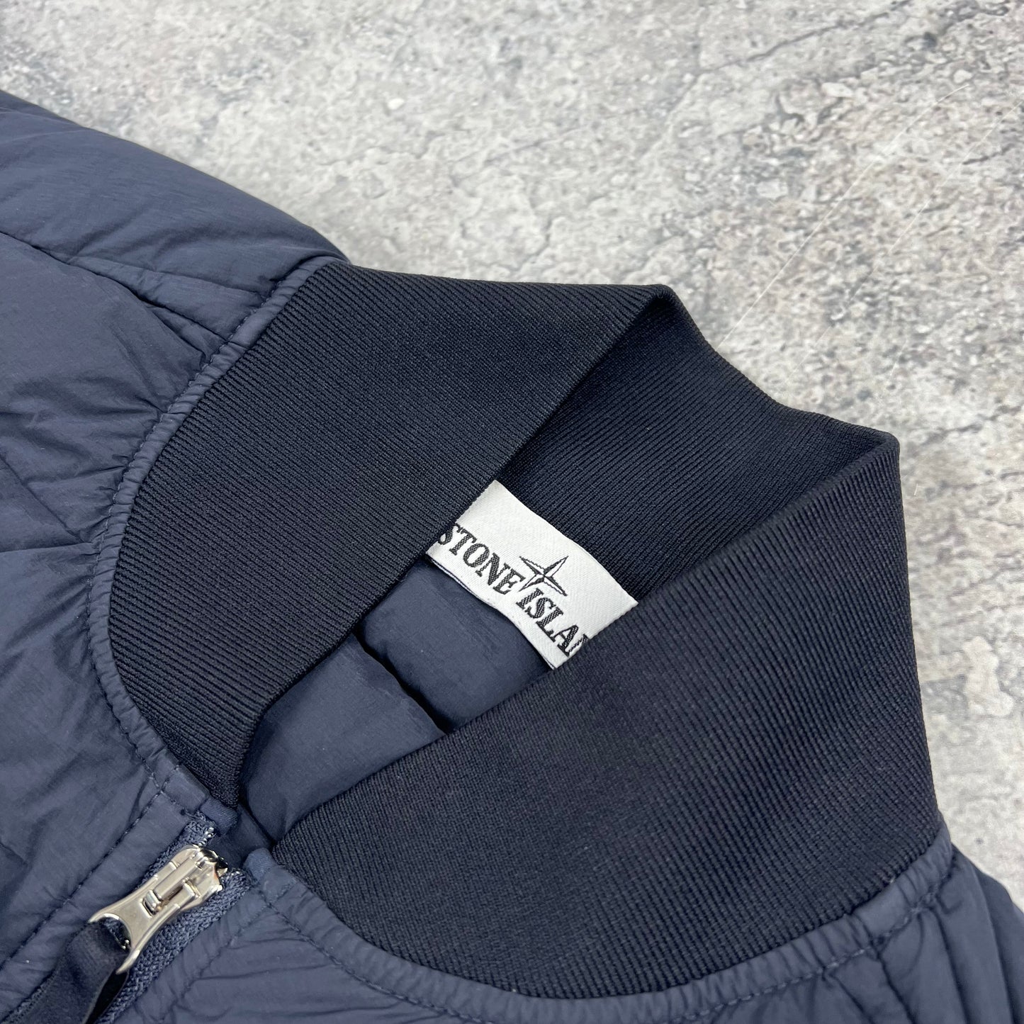 Stone Island Navy Loom Woven Down Gilet Small 20”