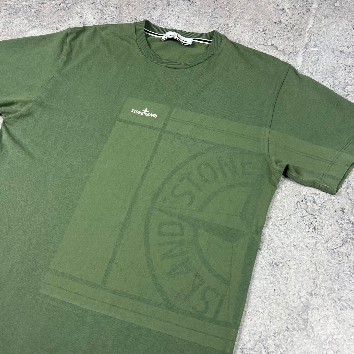 Stone Island Khaki Mosaic T-Shirt Small 19.5”