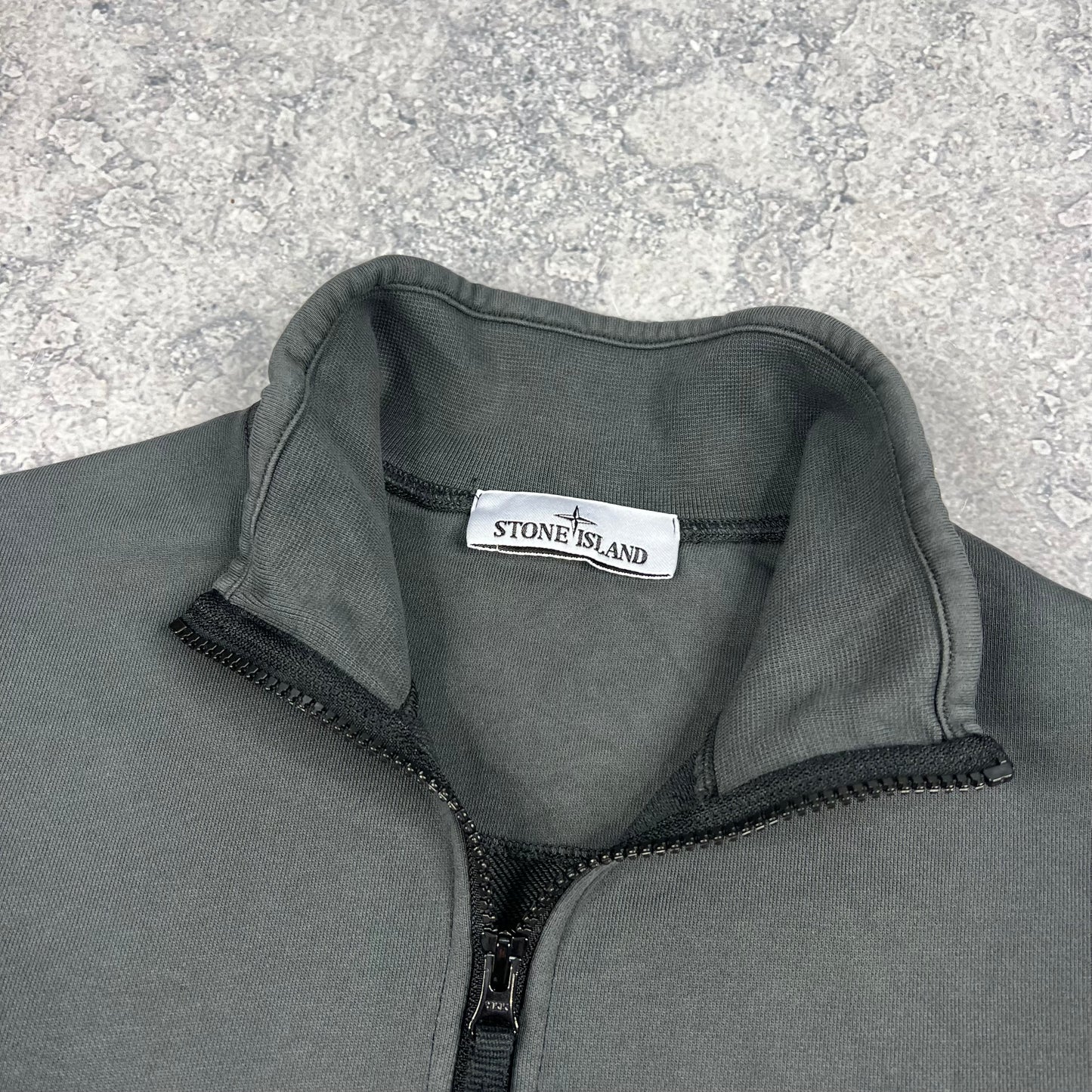 Stone Island Dark Grey Quarter Zip Sweatshirt Small 20.5”