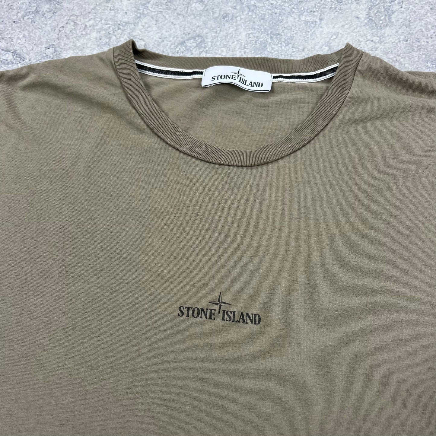 Stone Island Khaki Logo T-Shirt 3XL 25.5”