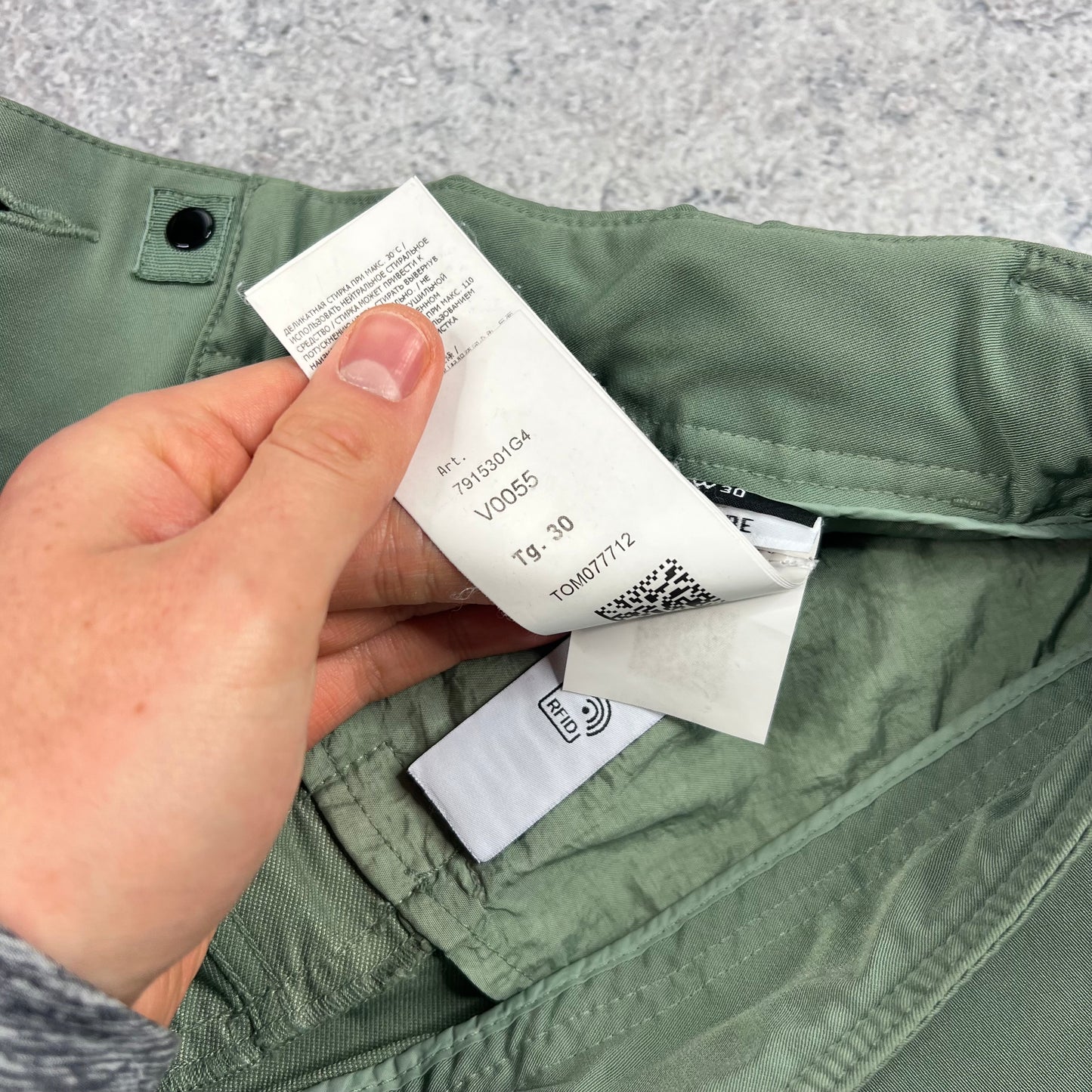 Stone Island Green Stellina Technical Cargo Trousers W30-32”