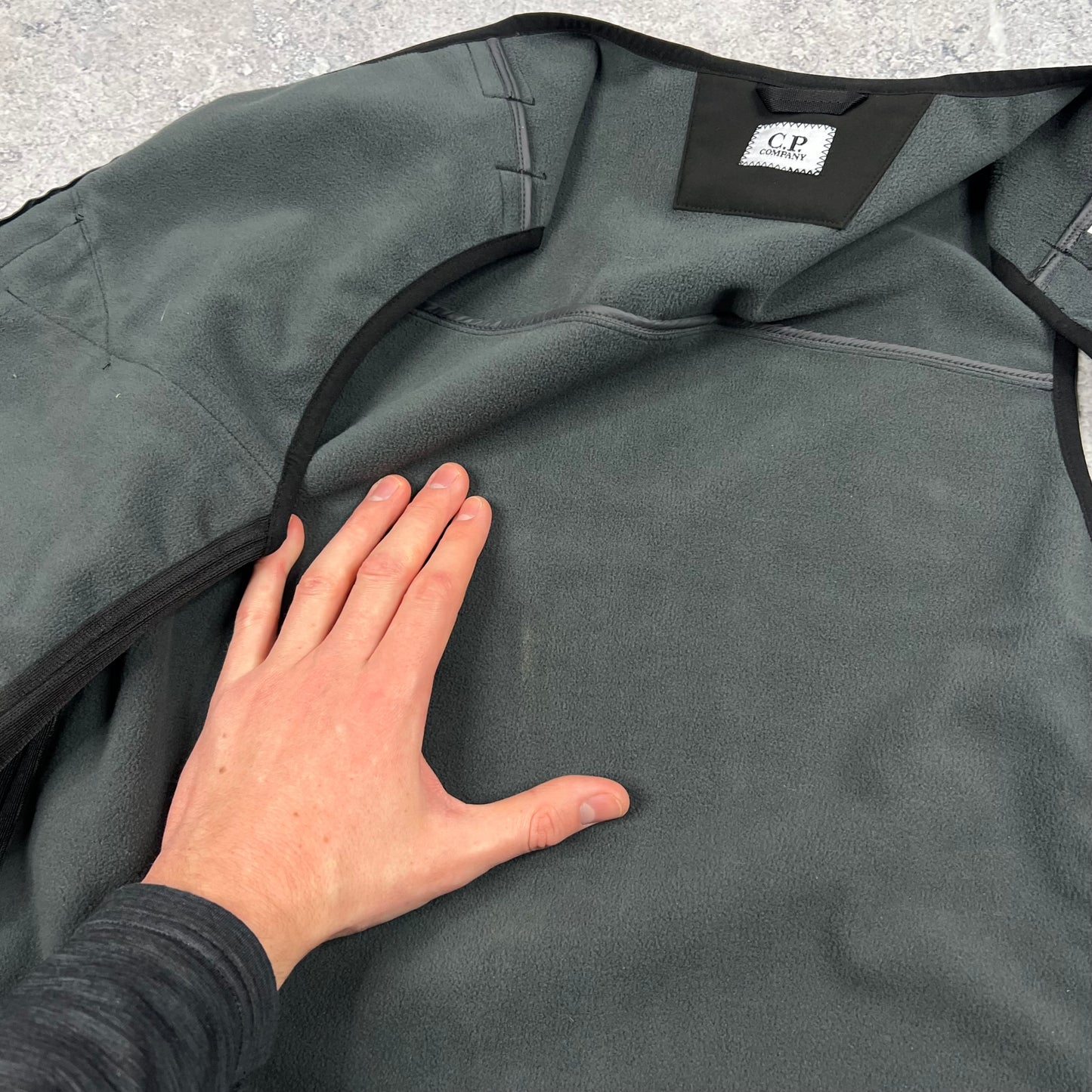 CP Company Black Softshell Lens Vest 48- Medium 21.5”